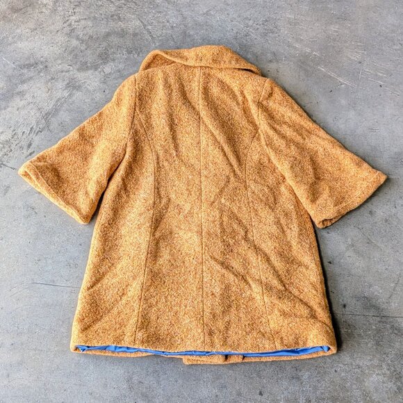Smythe Mustard Yellow Wool Tweed Short Sleeve Mid Mod Blazer Jacket size 2 - Picture 8 of 8